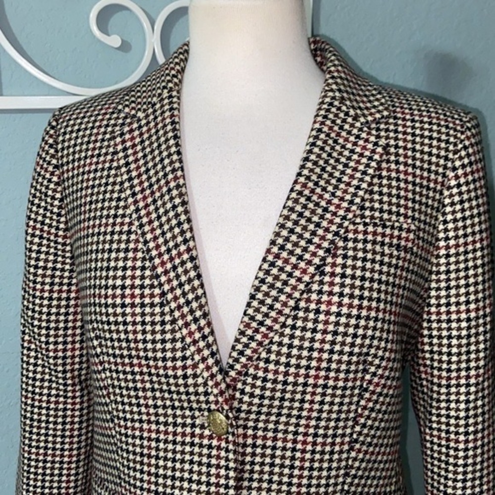 Like new J.Crew Houndstooth Schoolboy Blazer Wool Preppy